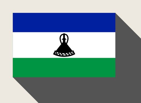 Lesotho flag in flat web design style.