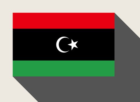 Libya flag in flat web design style.