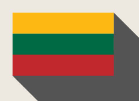 Lithuania flag in flat web design style.