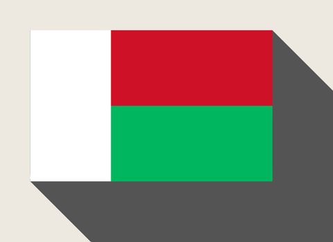 Madagascar flag in flat web design style.