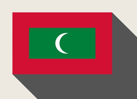 Maldives flag in flat web design style.