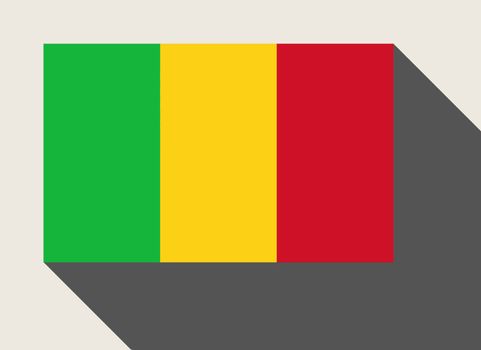 Mali flag in flat web design style.