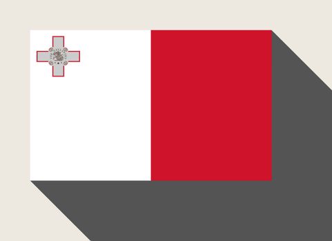 Malta in flat web design style.