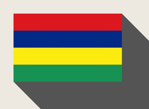 Mauritius flag in flat web design style.