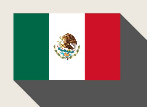 Mexico flag in flat web design style.