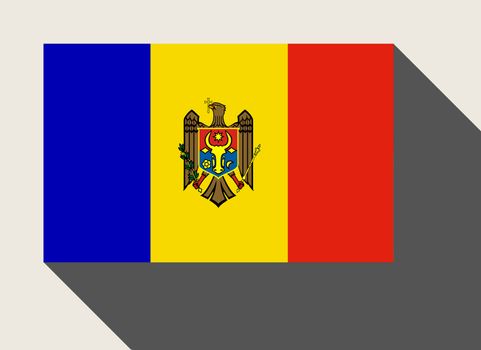 Moldova flag in flat web design style.