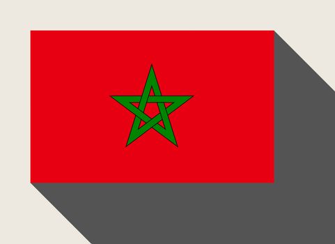 Morocco flag in flat web design style.