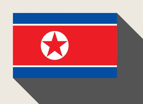 North Korea  flag in flat web design style.