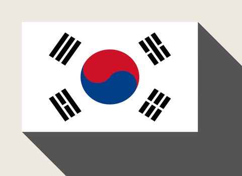 South Korea flag in flat web design style.