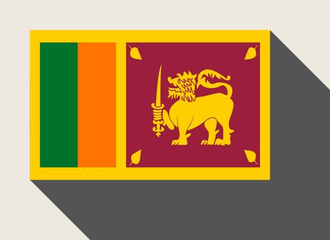Sri Lanka flag in flat web design style.