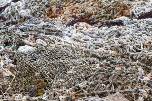 background of the sea  rope fishing net