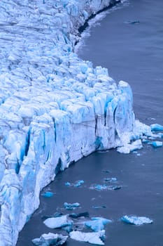 frontal wall of a glacier of Nansen. Northern island of Novaya Zemlya