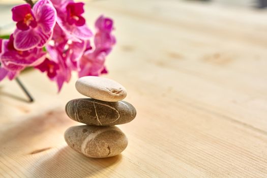 Zen pebbles balance. Spa and healthcare concept. With copy space