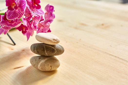 Zen pebbles balance. Spa and healthcare concept. With copy space