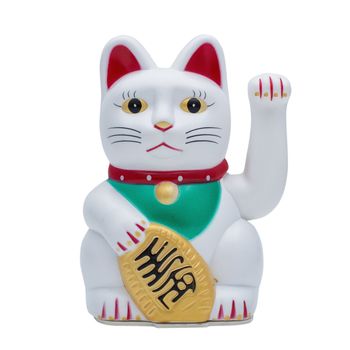 Isolated fortune or lucky cat with clipping path in jpg.