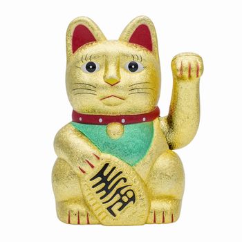 Isolated fortune or lucky cat with clipping path in jpg.