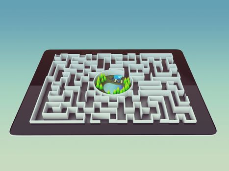 Maze Strategy Success Solution Determination Direction Concept, art