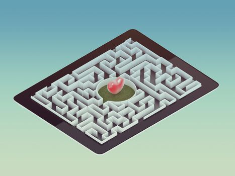 Maze Strategy Success Solution Determination Direction Concept, art