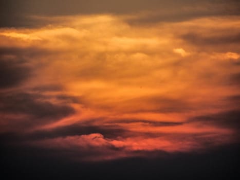 Artistic photo of a cloudy sky at sundown