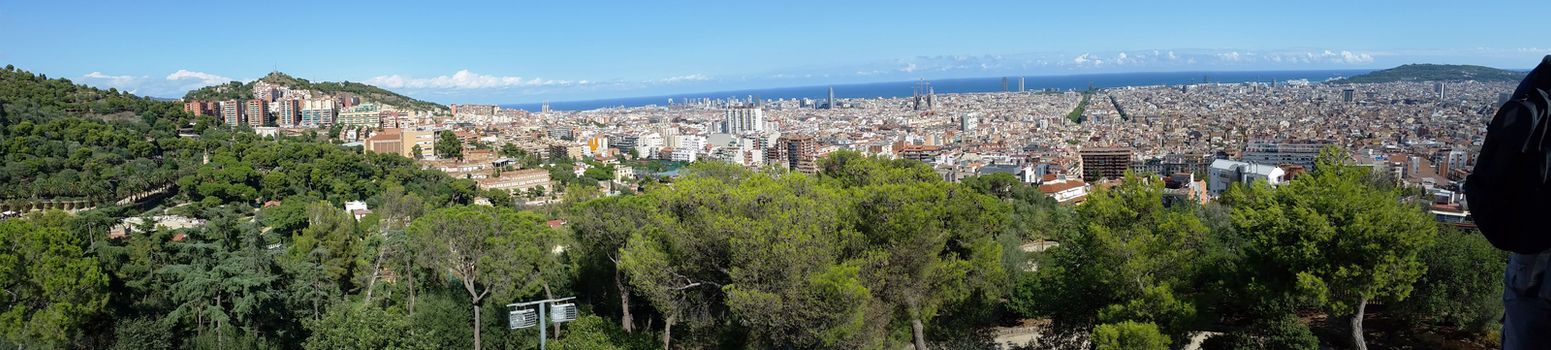 Panoramic view of Barcelona (Spain) from Park Guell