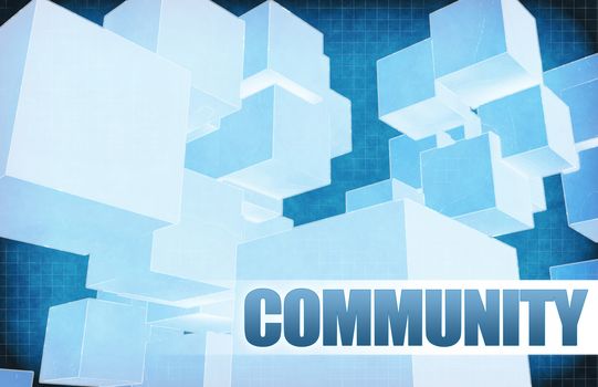Community on Futuristic Abstract for Presentation Slide