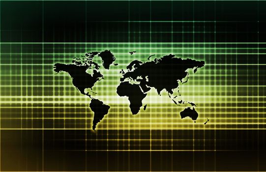 Abstract Science Concept Background with World Map 