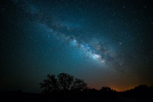 Wide angle shot of the milky way core