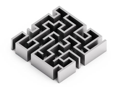 Abstract labyrinth on white background, concept, art