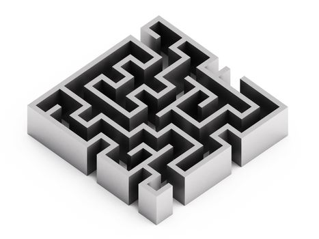 Abstract labyrinth on white background, concept, art