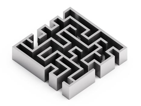 Abstract labyrinth on white background, concept, art