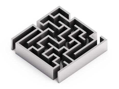 Abstract labyrinth on white background, concept, art