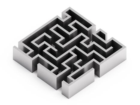Abstract labyrinth on white background, concept, art