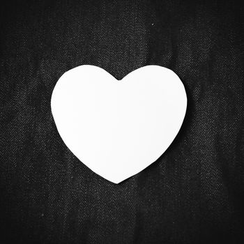 red heart on jean black and white tone color style