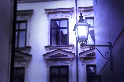 Street with lanterns.