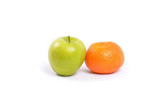 Assortment of fruit isolated over a white background.