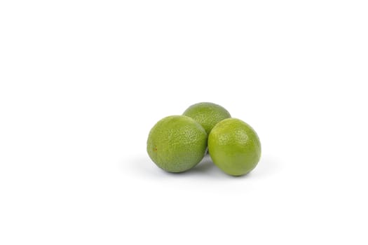 Fresh lime fruit on white background