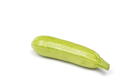 fresh green zucchini  on white background