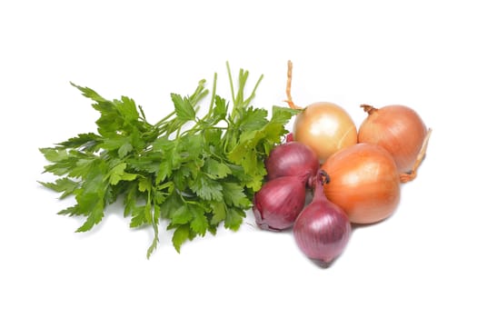 vegetables on a white background