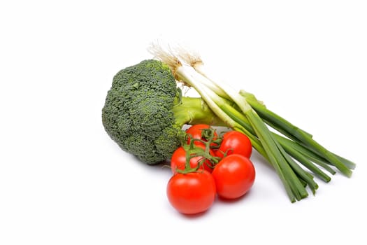 vegetables on a white background