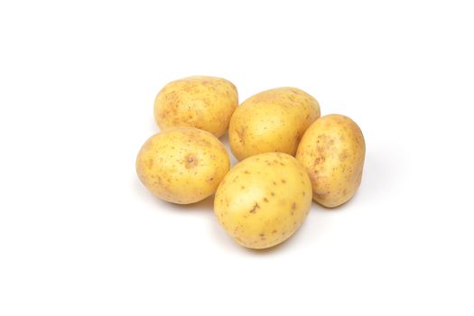 young potatoes on white background