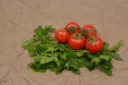 vegetables on a brown paper background