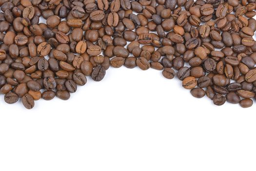 coffee beans stripes isolated in white background