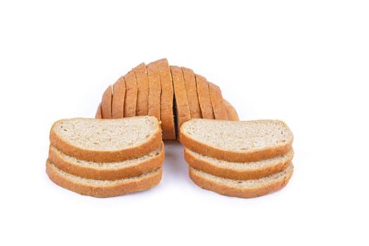 fresh baked from grain bread isolated on white
