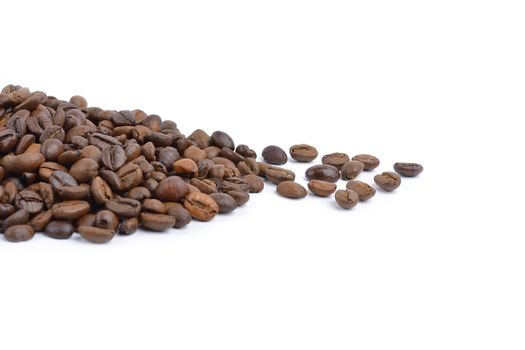 coffee beans stripes isolated in white background