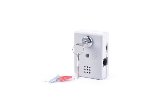 key lock on white background