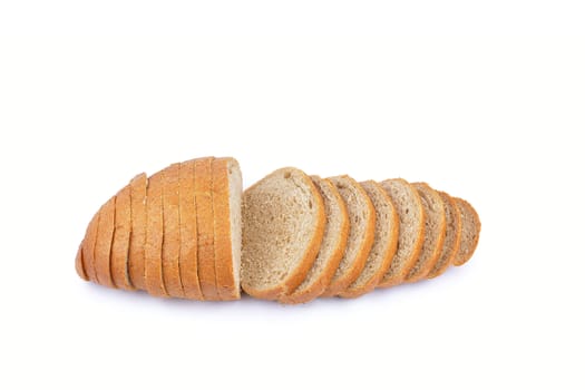 fresh baked from grain bread isolated on white
