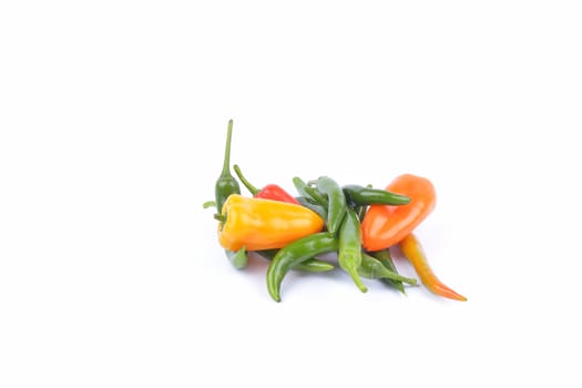 hot peppers on a white background