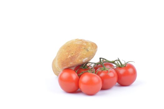 fresh red tomatoes with bread