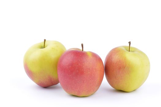 Red apple on a white background.