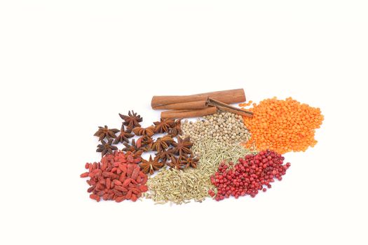 Composition with different spices and herbs